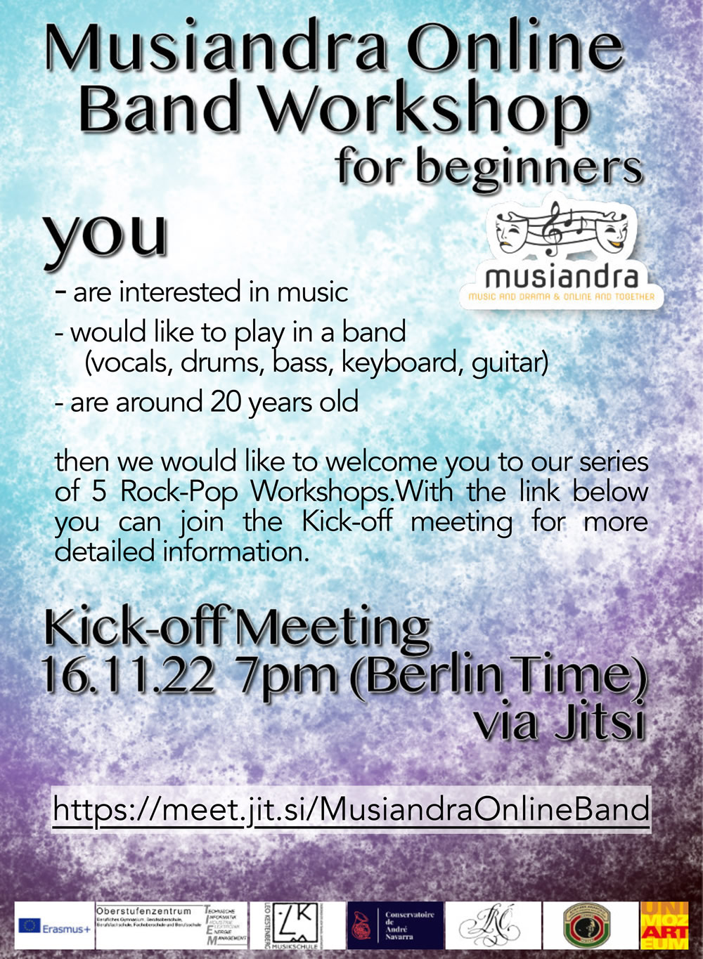 Musiandra Online Band Workshop for beginners